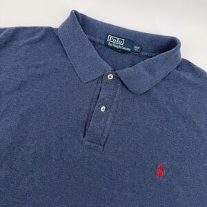 Polo Ralph Lauren Mens 3XLT Tall Blue Polo Shirt Red‎ Pony Logo